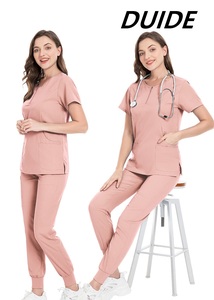 Logotipo personalizado elástico Hospital Scrub ropa <span class=keywords><strong>de</strong></span> <span class=keywords><strong>trabajo</strong></span> estético médico enfermera <span class=keywords><strong>uniformes</strong></span> Top y pantalones para médicos - Product Image 2