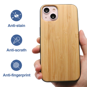 Custodia per <span class=keywords><strong>iPhone</strong></span> <span class=keywords><strong>13</strong></span> in Legno Naturale Fai-da-Te, Minimalista e Classica con Paraurti in TPU Morbido - Product Image 2