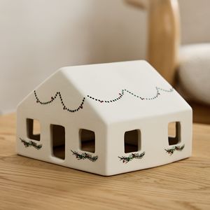 Bulk Cheap White Porcelain Hanging <strong>Christmas</strong> <strong>Village</strong> <strong>House</strong> Ornament Candle Holder Tabletop - Product Image 2