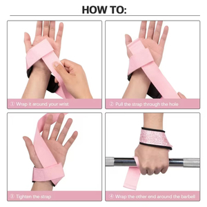 สายรัดข้อมือยกน้ำหนัก ชุดสายรัดข้อมือสำหรับออกกำลังกาย สายรัดข้อมือสำหรับเดดลิฟท์ ช่วยเพิ่มการยึดเกาะและยกน้ำหนักได้มากขึ้น - Product Image 5