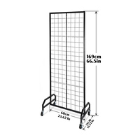 Panneaux muraux à grille Étagères de supermarché avec roues sur pied Panneaux d'affichage muraux à grille métallique sur pied Présentoir en treillis métallique