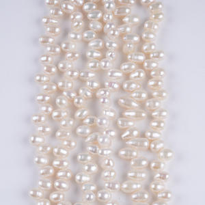 Perles Keshi d'eau douce naturelles de 6-7 mm et perles de riz en gros, 28 trous, matériel de perles semi-finies pour la fabrication artisanale - Product Image 2