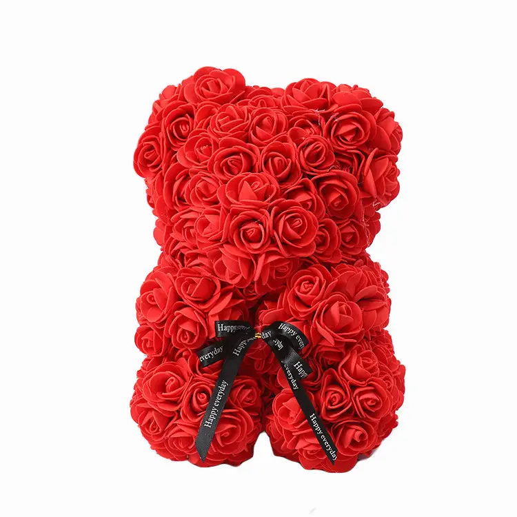 Großhandel Valentine Festival Geschenk Teddybär Rose Konservierter Rosen bär