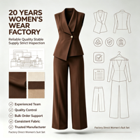 Ensemble décontracté deux pièces tendance pour femme : haut uni et pantalon large, idéal pour le bureau et le quotidien, avec taille élastique personnalisable (OEM/ODM)