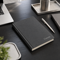 Carnet à couverture rigide haut de gamme en cuir végétalien FSC, avec logo personnalisé sur le dos, agenda professionnel personnalisé pour cadeau de bureau