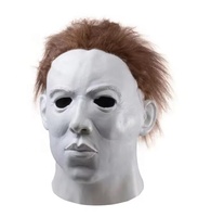 Topeng Halloween Michael Myers untuk Pesta Topeng, Cosplay, Silikon, Penutup Wajah Penuh, Menyeramkan, Ukuran Dewasa, Topeng untuk Pesta