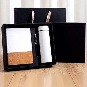 Custom Logo Embossed Business Faux Leather Saddle Stitched Notebook Gift Box Set Office <b>Notepad</b> Diary Annual Meeting Gift - Product Image 1
