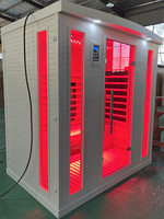 Aokingwin Sauna infrarouge lointain à spectre complet de conception moderne avec luminothérapie rouge, bois de pruche massif, vapeur sèche et écologique