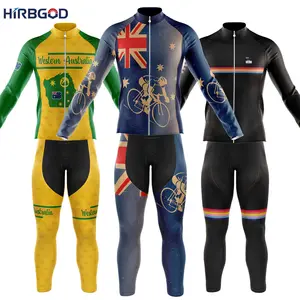 HIRBGOD Pakaian Bersepeda Pria Australia, Pakaian Bersepeda Lengan Panjang