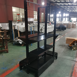 Étagère de supermarché double face en fil métallique avec panneau arrière en treillis métallique pour magasin de détail, gondole de rayonnage en fil métallique - Product Image 2