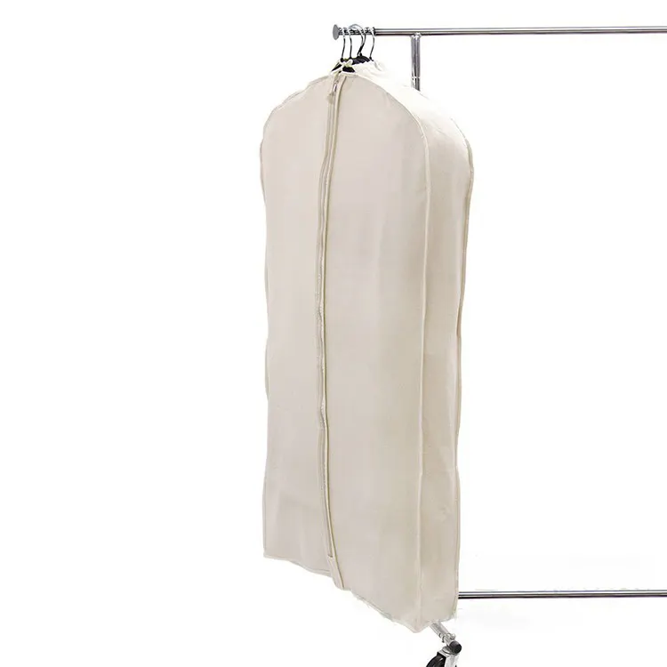 2023 New Fashion Personalized Custom Printed Suit Cover Wedding Dress Dustproof Linen Reusable Cotton Garment Bag