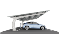 Karbon Çelikten Güneş Enerjisi Otopark Sistemi Su Geçirmez Montaj Ticari Sistemler Çelik Tek Kolon Otopark Braketi Özelleştirme