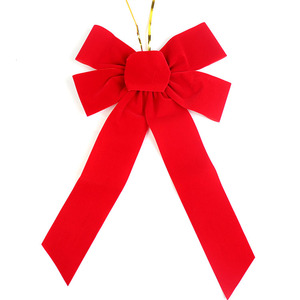 Lude Custom 9 ''lazo de cinta de terciopelo rojo de Navidad Lazo de cinta de regalo de moda <span class=keywords><strong>personalizado</strong></span> para <span class=keywords><strong>boda</strong></span> o vacaciones 10 unids/pack - Product Image 1