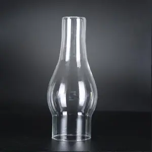 Abat-jour à huile en verre clair prix d'usine Standard Simple pas cher cheminée de bougie en verre