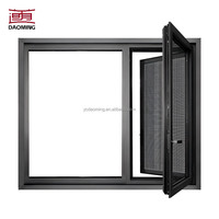 Ventana Abatible de Aluminio con Aislamiento Térmico, Recubrimiento en Polvo, Estándar NFRC AS2047, Insonorizada, con Vidrio Templado y Diseño Gráfico