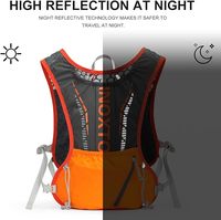 Sac à dos d'hydratation Camel de 12 L avec logo LED, en polyester, fermeture éclair étanche pour les voyages en plein air