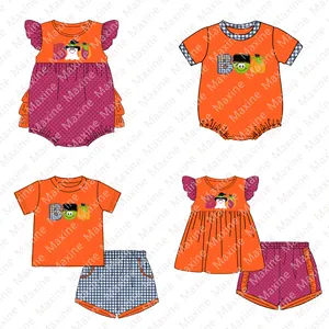 Maxine 2023 Halloween kids clothing Fall Short Sleeves shirt & shorts sets Baby Boy Clothes