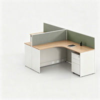 Poste de travail modulaire de bureau avec cloison de séparation, couleur personnalisable, pour 4/6/8 personnes, avec meuble de rangement mobile