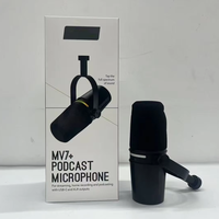 Microphone dynamique hybride MV7+ XLR/USB avec commandes tactiles, DSP intégré, compatibilité avec les applications pour podcasting et streaming Shure