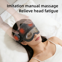 Masseur de tête et des yeux électrique portable pliable avec chaleur, outil de soins de santé pour le soulagement du stress et massage complet de la tête par airbag