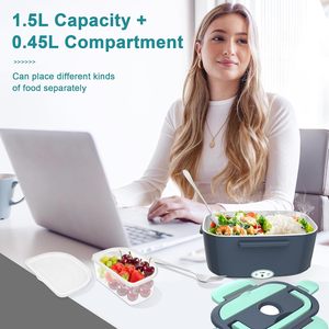 80W BPA Free Large Capacity Self Heating Lunch Box 304 Stainless Steel Electric Lunch Box Food Warmer for Car Office - Product Image 4