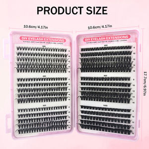 סיטונאי מפעל 570 יחידות ספר ריסים בעבודת יד ליצירת ריסים צפופים בעובי 0.07 מ\\\"מ באורכים מעורבים משיער סינתטי - Product Image 5