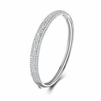 Gelang Moissanite Perak Sterling 925 Full Pavé Micro-set Mewah Warna D Moissanite Polesan Tinggi Perhiasan Pernikahan untuk Wanita
