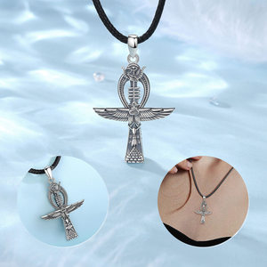 Changda Ancietnt egitto amuleto gioielli in oro placcato 925 in argento Sterling Goth da uomo egitto Vintage croce Ankh collana pendente - Product Image 3