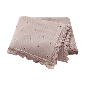 Khăn quấn sơ sinh Mimixiong bằng cotton, khăn quấn em bé in tên riêng, khăn quấn dệt kim viền trang trí, đồ dùng giường ngủ cho bé - Product Image 3