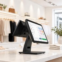 All in One POS System Retail 15.6 Inch Cash Register Drawer Restaurant Machine Intel I3 Wi-Fi WIN7/WIN10 1 Year