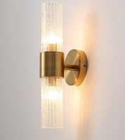 Lampe murale minimaliste pour chambre à coucher, style moderne, luxe haut de gamme, source de lumière LED, abat-jour en verre, commande par interrupteur