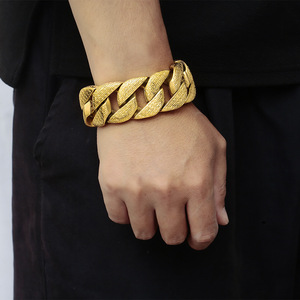 Người đàn ông của đồ trang sức 18K Vòng đeo tay En acier inoxydable người đàn ông tùy chỉnh mạ Vàng người đàn ông thép không gỉ Homme đồ trang sức thời trang vòng đeo tay - Product Image 2