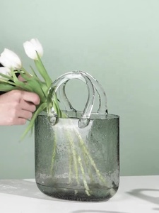 Creative Popular Handbag <strong>Bag</strong> Shape Ins Style Bubble <strong>Glass</strong> <strong>Vase</strong> for Bedroom Living Room Shop Cafe Home Decor - Product Image 5