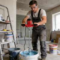 Agitateur de peinture électrique industriel en acier inoxydable, outil de mélange manuel à manivelle pour seau de 5 gallons, mélangeur de liquides chimiques portable