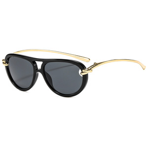 Gafas de sol retro ovaladas con montura completa UV400, protección solar unisex, moda para adultos - Product Image 1