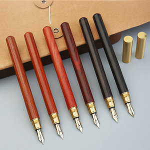 Excellent Cheap Solid Wood Fountain Pen Prictise Writing Lapiceros Natural Custom Engraving Logo Wooden Calligraphy Pen - Product Image 3