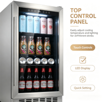 Refrigerador para Cerveza de Pequeña Capacidad (85L) con Puerta de Vidrio, Vitrina Exhibidora de Bebidas