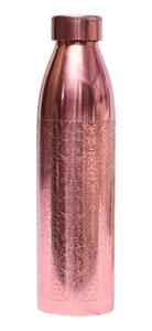 Bouteille d'eau en cuivre pur faite à la main conception en relief foncé étanche avantages pour la santé stockage personnalisé Portable 900 ML marque MHQ - Product Image 4