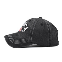 Gorra de Béisbol Clásica Estilo Vintage Desgastada con Bordado 3D de la Bandera de EE. UU., Gorra Deportiva