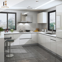 Armoires de cuisine couleur blanche, nouveau design île, bon marché, 1 pièce