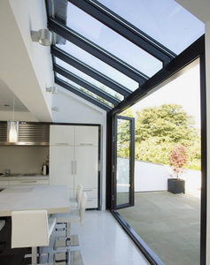 Porte de garage coulissante pliante en verre trempé insonorisée au design moderne, portes patio pliantes en aluminium et verre - Product Image 4