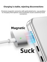 Kabel Pengisian Cepat & Transfer Data US519 Magnetic Type-C untuk 85W PD 3.0 untuk MacBook Air/Pro Notebook (TPE/PVC)