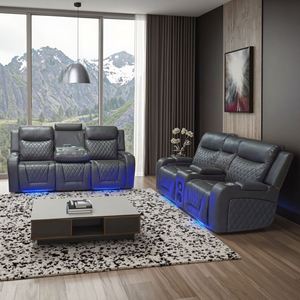 Sofá Reclinable Moderno en Oferta, Muebles Cómodos para el Hogar, Cuero Sintético, Masaje, Estructura de Madera, Juego de Sofás para Sala de Estar - Product Image 6