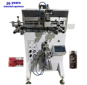 Alta qualidade semi-automática cilíndrica uma cor tela impressão máquina para água garrafa vidro garrafas plástico garrafa
