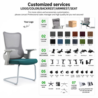 Chaise de bureau empilable pour visiteurs avec siège rembourré et cadre chromé, chaise de bureau ergonomique en maille, chaise de bureau pour ordinateur, pour le bureau à domicile