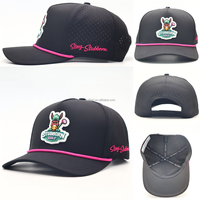 Casquette de baseball 5 panneaux perforée personnalisée en caoutchouc PVC avec logo, idéale pour le golf et les sports de plein air – Vente en gros de haute qualité