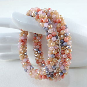 Новые оптовые браслеты из граненых бусин-ронделей, стеклянные браслеты оптом для женщин, браслеты из стеклянных хрустальных бусин - Product Image 2