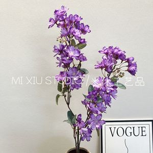 Fleurs Artificielles en Soie, Branche Unique, Violet, Décoration Mariage et Maison, 50g, Utilisation pour Table de Conférence et Salle Bouddhiste - Product Image 2