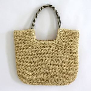 Sac de plage rétro en gelatina, élégant et original, en paille de rotin véritable, tressé et robuste - Product Image 2