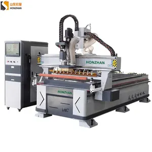 Honzhan HZ-ATC1325L linéaire ATC CNC routeur pour sculpter la porte en bois de meubles de coupe